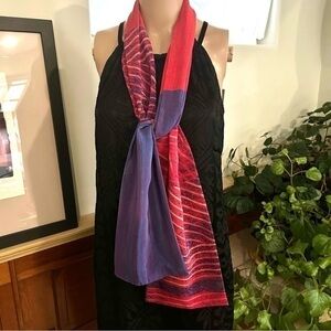 OOAK Designer Hand Crafted Silk Scarf 1980’s Vintage